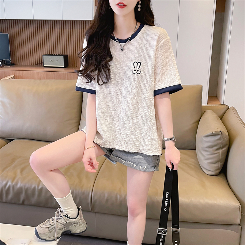 Real photos of cotton internet celebrity ins trendy super hot short-sleeved T-shirt for women in summer loose casual design niche versatile top