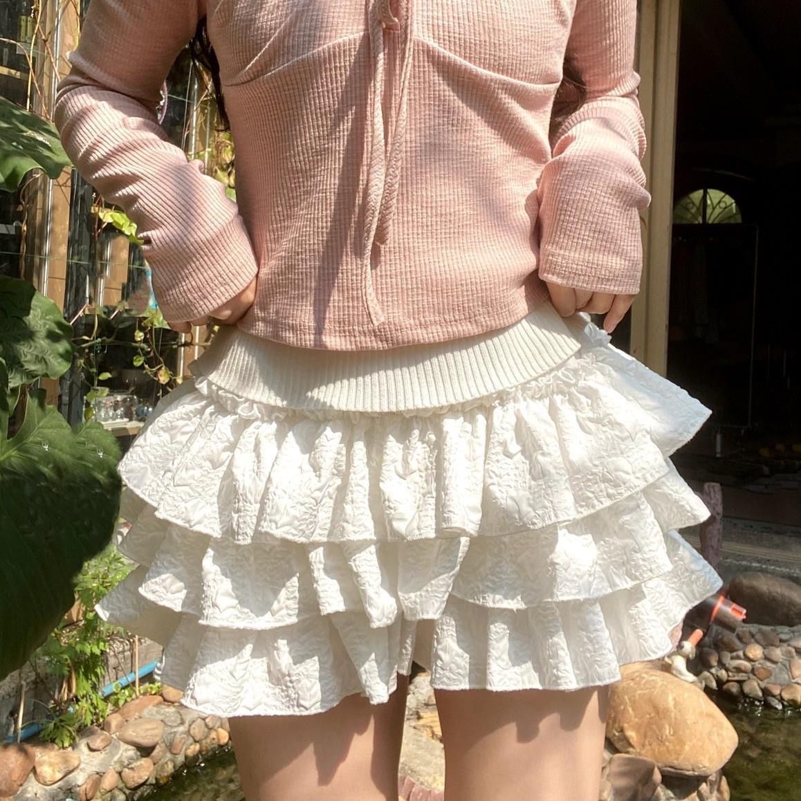芭蕾風小個子少女感軟妹百搭蛋糕裙壓皺蓬蓬裙南瓜褲