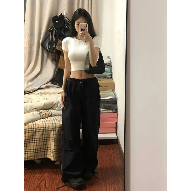 40 210g 92 cotton 8 spandex back collar turtle neck straight shoulder slimming short T-shirt