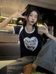 天貓質量大版型撞色印花寬鬆短袖t恤女夏季韓版百搭薄款顯瘦