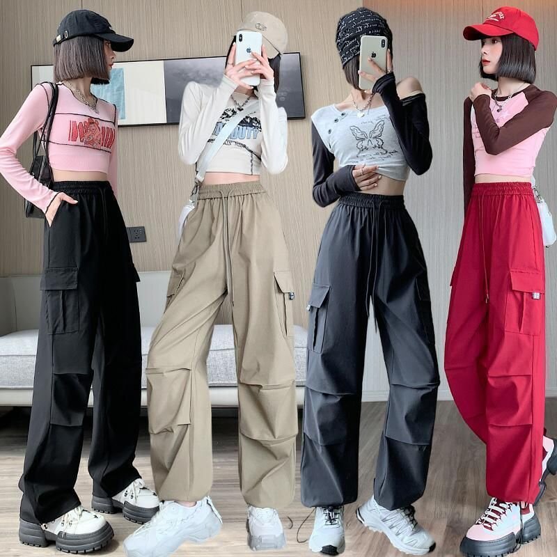 High-end work pants for women in spring and summer 2025 new trendy and cool high waist slimming fashionable and versatile two-wear sports wide-leg pants