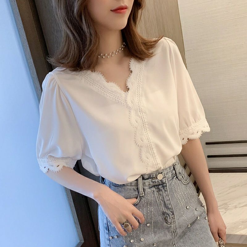 S-3XL 2025 new chiffon shirt for women loose summer new fashion