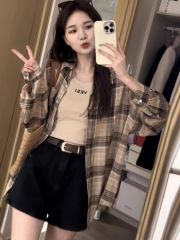 Spring and summer sunscreen shirt design niche sunscreen shirt loose large size summer thin long-sleeved student outer top