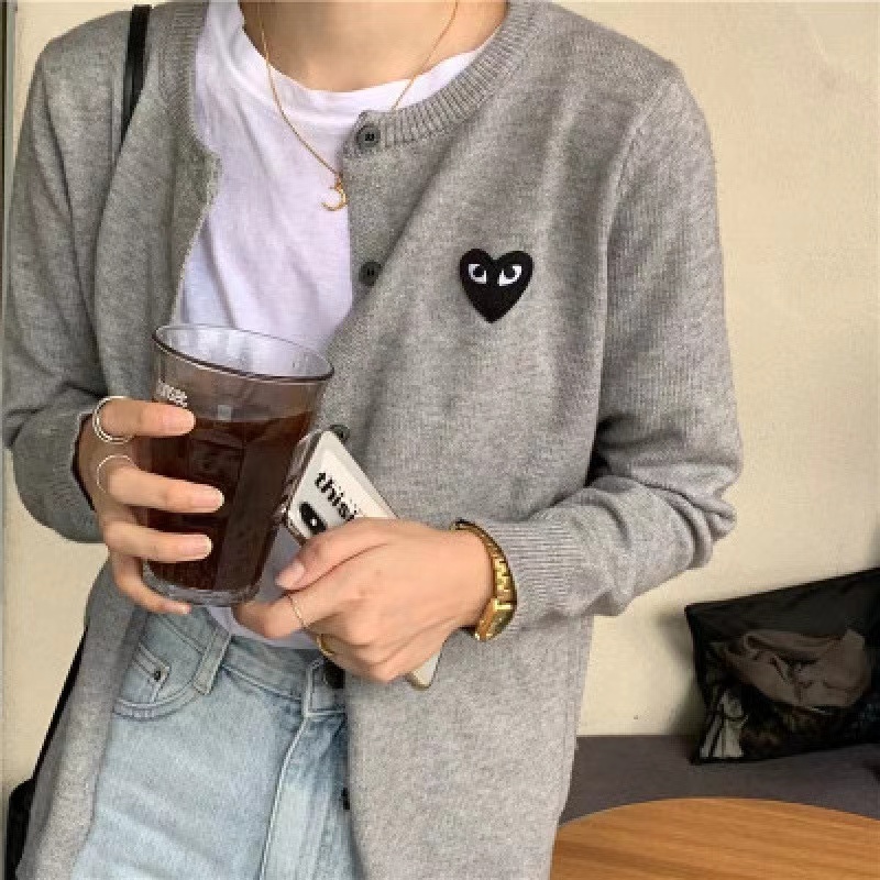 Knitted cardigan sweater jacket for women in spring and autumn 2025 love embroidered loose long-sleeved fashionable top