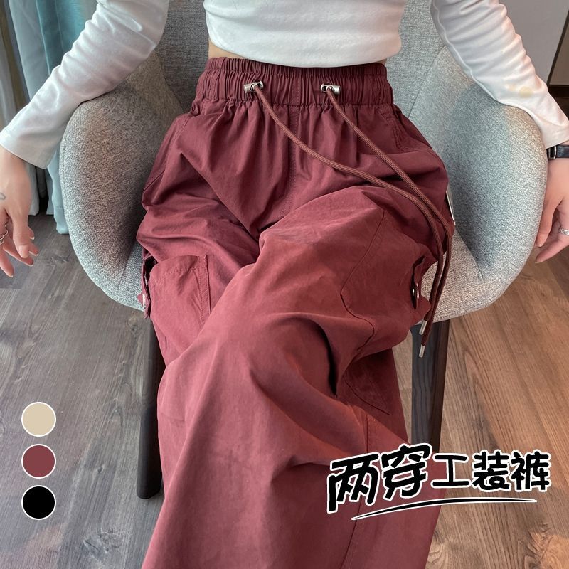Summer high-end American style work pants high waist wide-leg pants new style temperament versatile slim sports pants