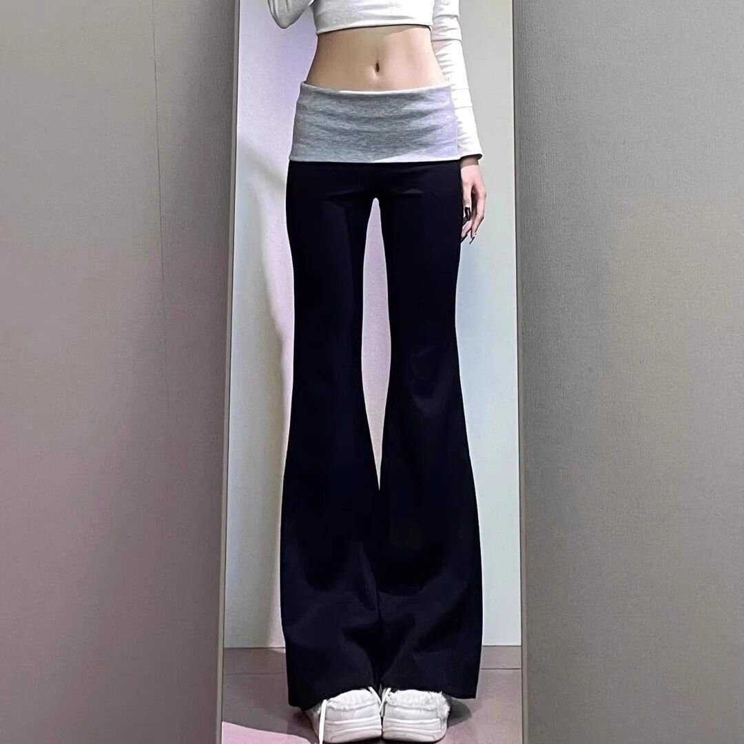 American new casual sweatpants for women in spring and summer droop contrast color splicing slim fit versatile yoga pants