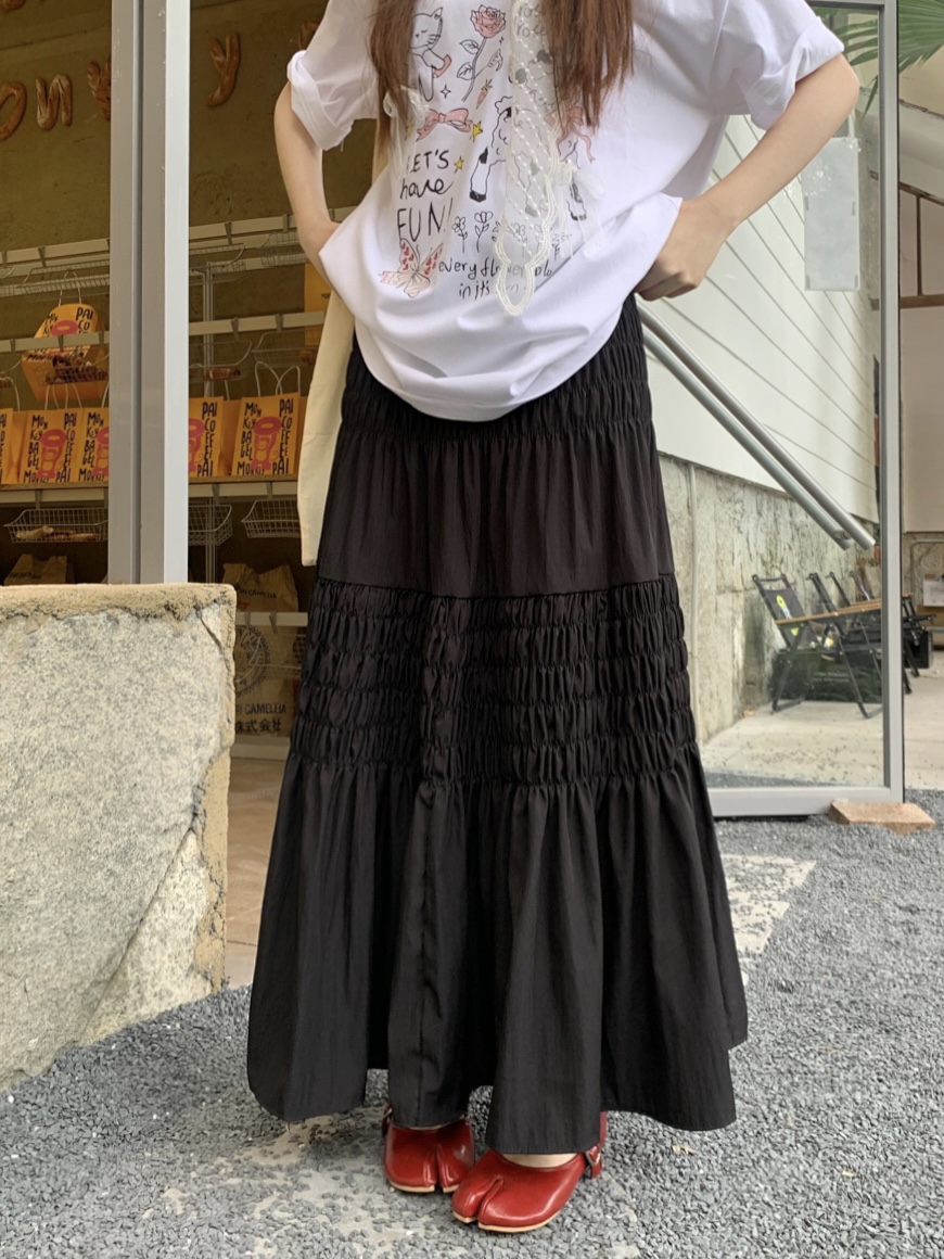 Real shot, new style, gentle and sweet style, high waist, versatile and fashionable A-line skirt for women