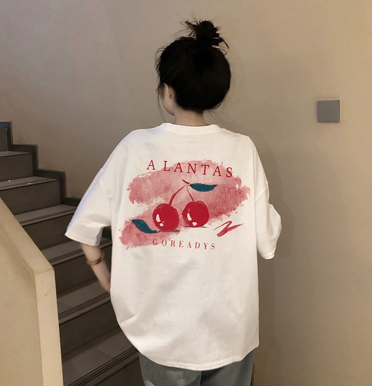 韓國外貿韓版新款夏季短袖T恤女韓版寬鬆慵懶原宿上衣chic港
