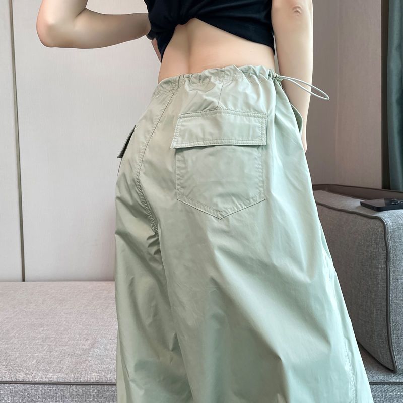 美式工裝褲女夏季爵士舞小個子休閒跳舞運動束腳重工衝鋒工裝褲子