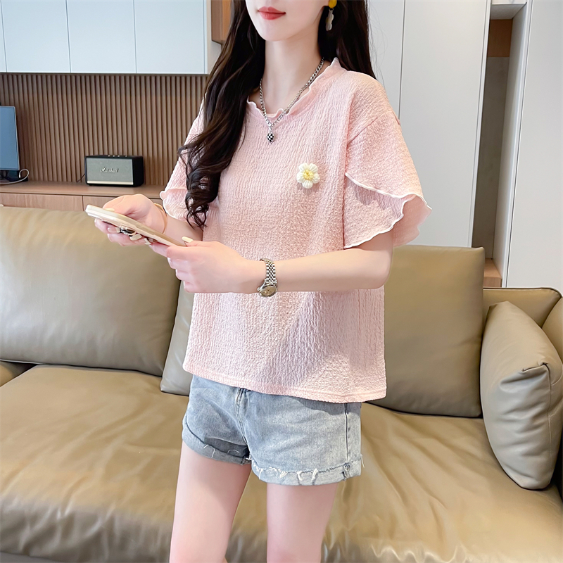 Real photos of cotton internet celebrity ins trendy super hot short-sleeved T-shirt for women in summer loose casual design niche versatile top