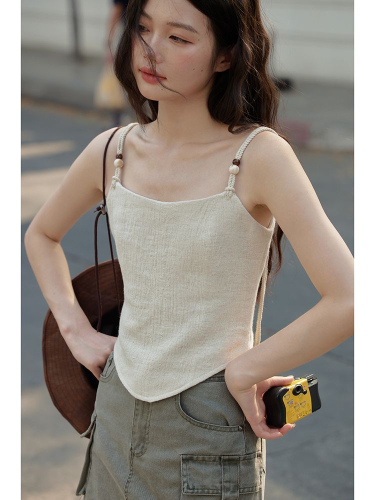 法式小吊帶背心女夏季2025新款泰式獨特精緻絕美外穿無袖上衣ins