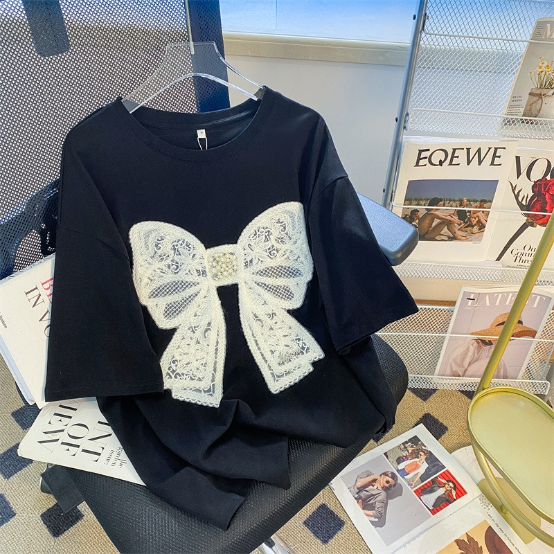 Heavy Industry Pearl Pure Cotton 210g Combed Tight Quality 240kg Large Size Short Sleeve Women