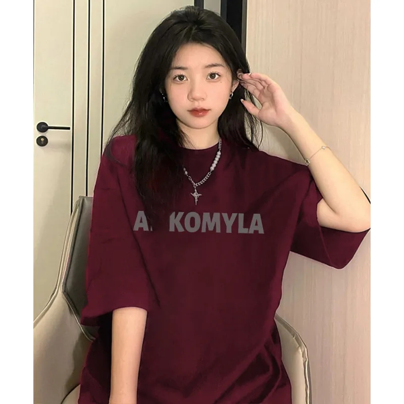 韓國外貿韓版新款夏季短袖T恤女韓版寬鬆慵懶原宿上衣chic港