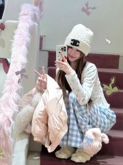 , three-dimensional waist #retro light blue plaid high waist pleated wide-leg pants 2025 early spring new straight pants