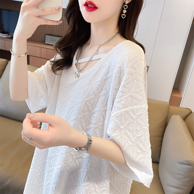 Real photos of cotton internet celebrity ins trendy super hot short-sleeved T-shirt for women in summer loose casual design niche versatile top