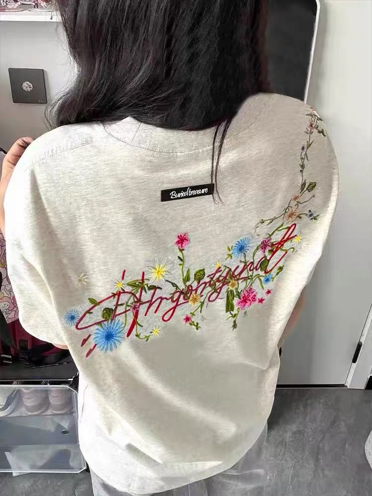 原版做工  前後刺繡+膠標 21支210克純棉 螺紋領+包邊拉肩