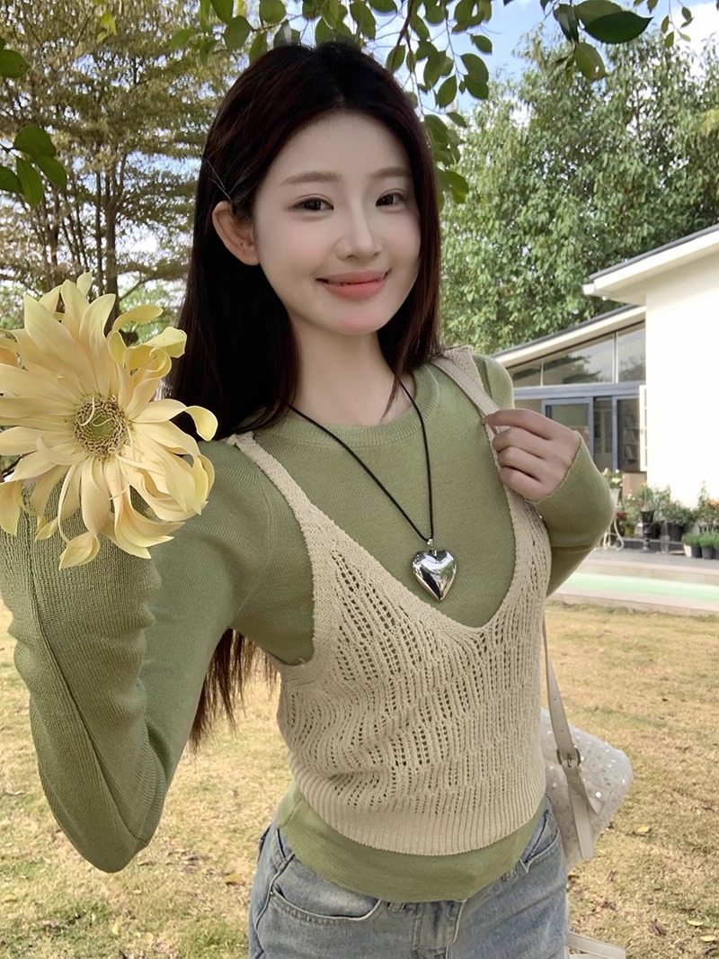 天貓質量設計感百搭背心毛針織衫春季小個子修身顯瘦短款上衣