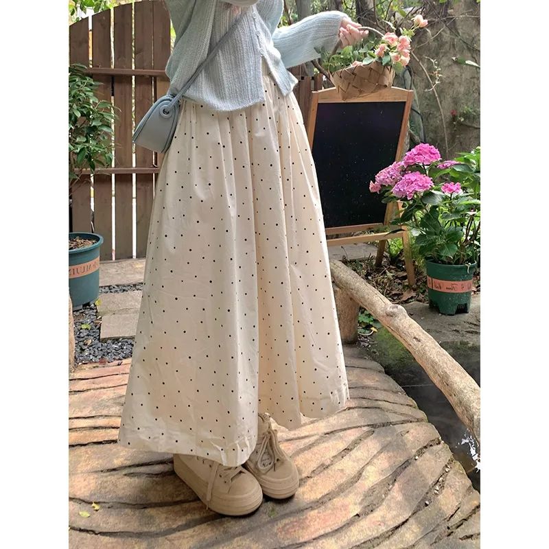 2025 Spring and Autumn New Gentle Stylish Long Skirt for Women in Early Autumn Slimming and Versatile Casual A-line Skirt Covering Hip Skirt