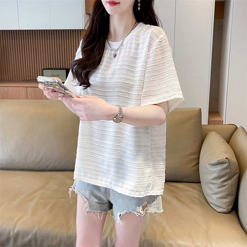 Real photos of cotton internet celebrity ins trendy super hot short-sleeved T-shirt for women in summer loose casual design niche versatile top