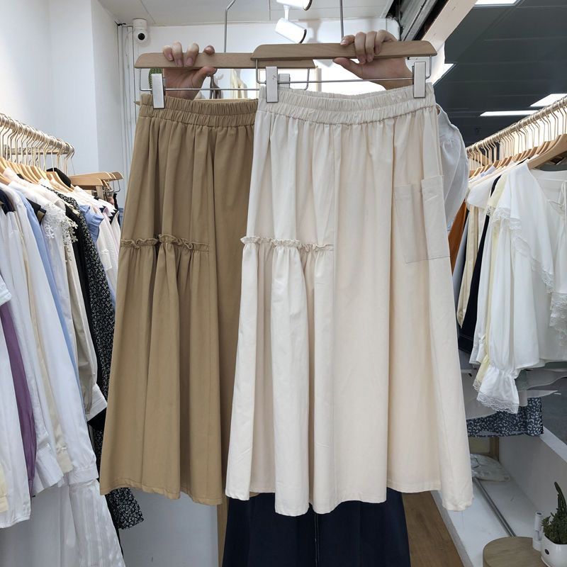 The lower inner lining of the Korean Dongdaemun temperament slim and versatile skirt A-line skirt umbrella skirt high waist skirt women spring summer