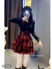 Pure Desire Style JK Uniform Set for Women - Autumn/Winter, Fitted, Fluffy Short Skirt, Slimming Shirt Top - Two-Piece Set