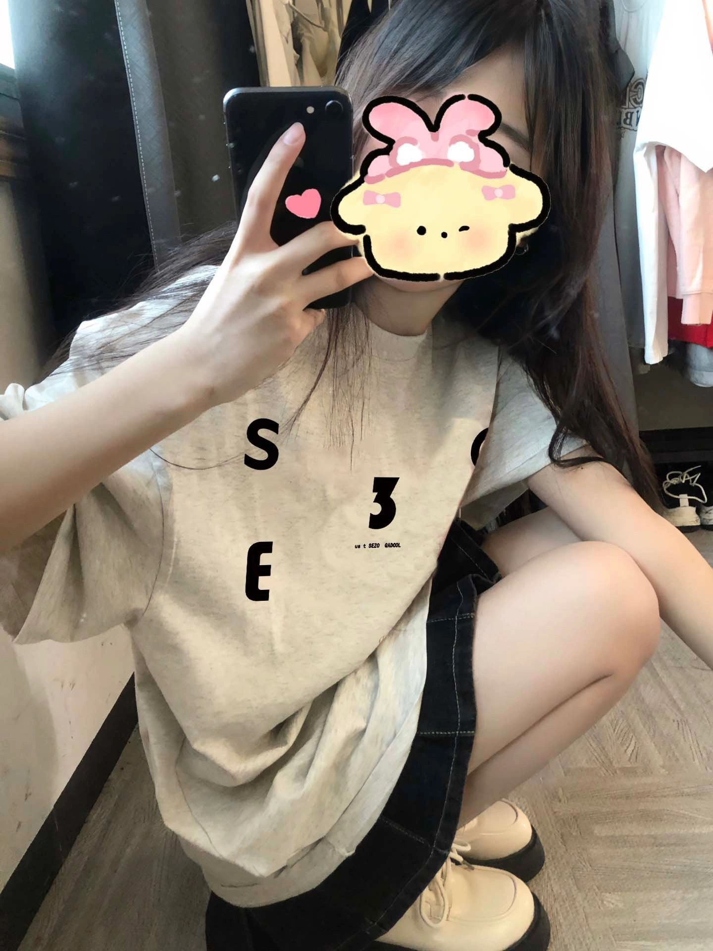 韓國外貿韓版新款夏季短袖T恤女韓版寬鬆慵懶原宿上衣chic港