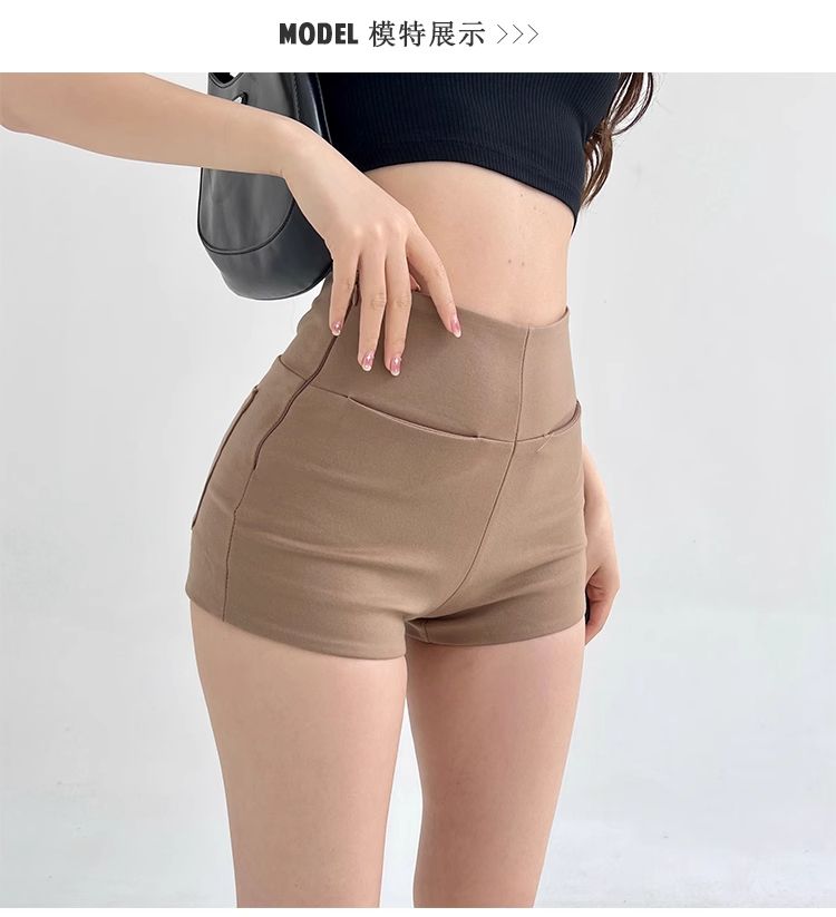 Retro internet celebrity versatile high-waist casual shorts for women in summer hot pants, small slim straight wide-leg pants