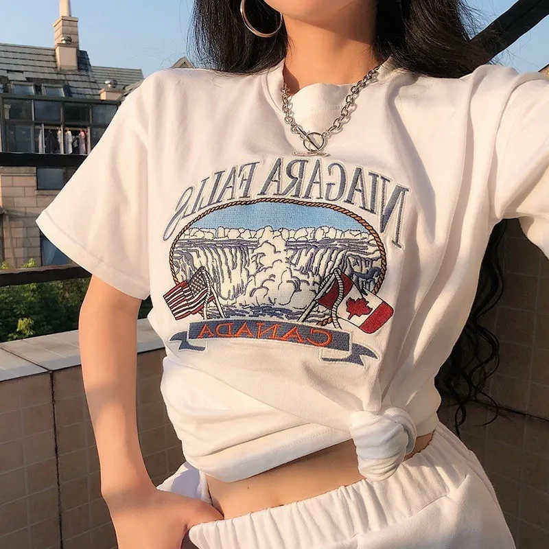 韓國外貿韓版新款夏季短袖T恤女韓版寬鬆慵懶原宿上衣chic港百搭