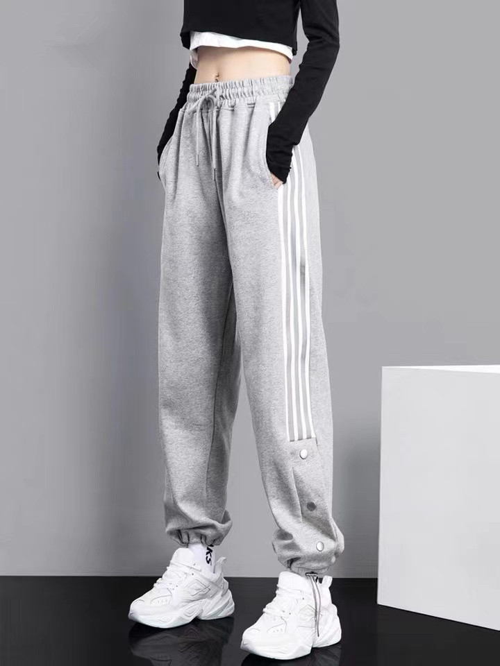 Women's High-Waist Buttoned Straight Leg Slim Wide Leg Bootcut Tapered Ankle Pants Exercise Sporty Casual Summer Original Version