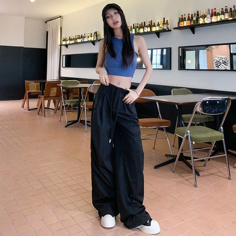 美式工裝褲夏季新款速干降落傘薄款休閒長褲子涼爽透氣工裝褲女