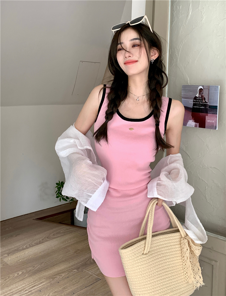 天貓質量辣妹針織背心連衣裙女夏季吊帶裙修身包臀裙短裙裙子