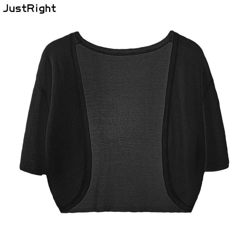 Tennis knitted cardigan women's short top vest with suspender skirt white exterior short-sleeved sunscreen shirt summer shawl