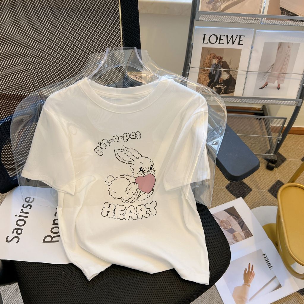 韓國外貿原版夏季新款短袖T恤女韓版寬鬆慵懶原宿上衣chic港
