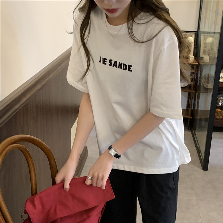 韓國外貿韓版新款短袖T恤女夏季設計感美式寬鬆時尚百搭上衣