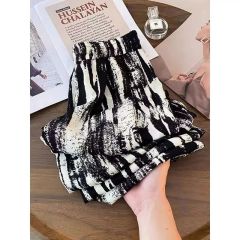 Tie-dyed ice silk wide-leg pants for women in summer thin style lazy style high waist drooping niche straight loose floor casual pants