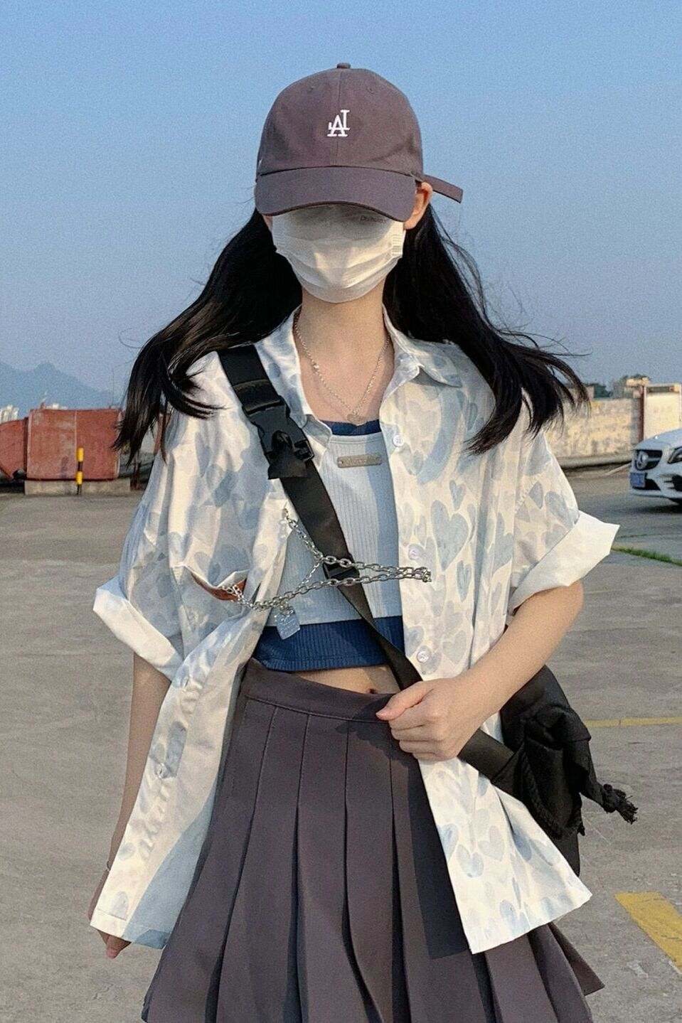Original fabric quality + chain love unique retro Japanese shirt for women