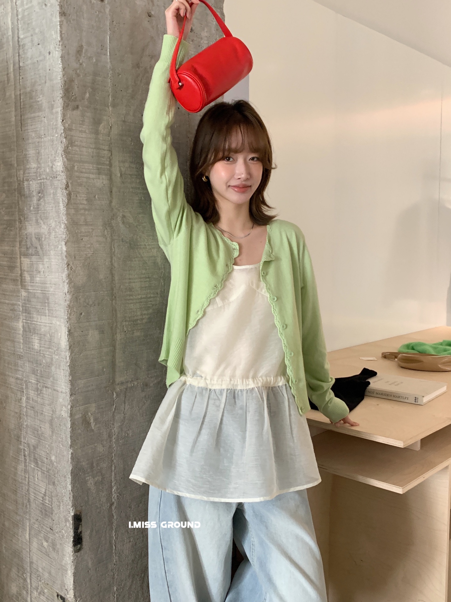 博主同款韓系ins風穿搭小眾疊穿有亮點吊帶上衣2025春花邊裙