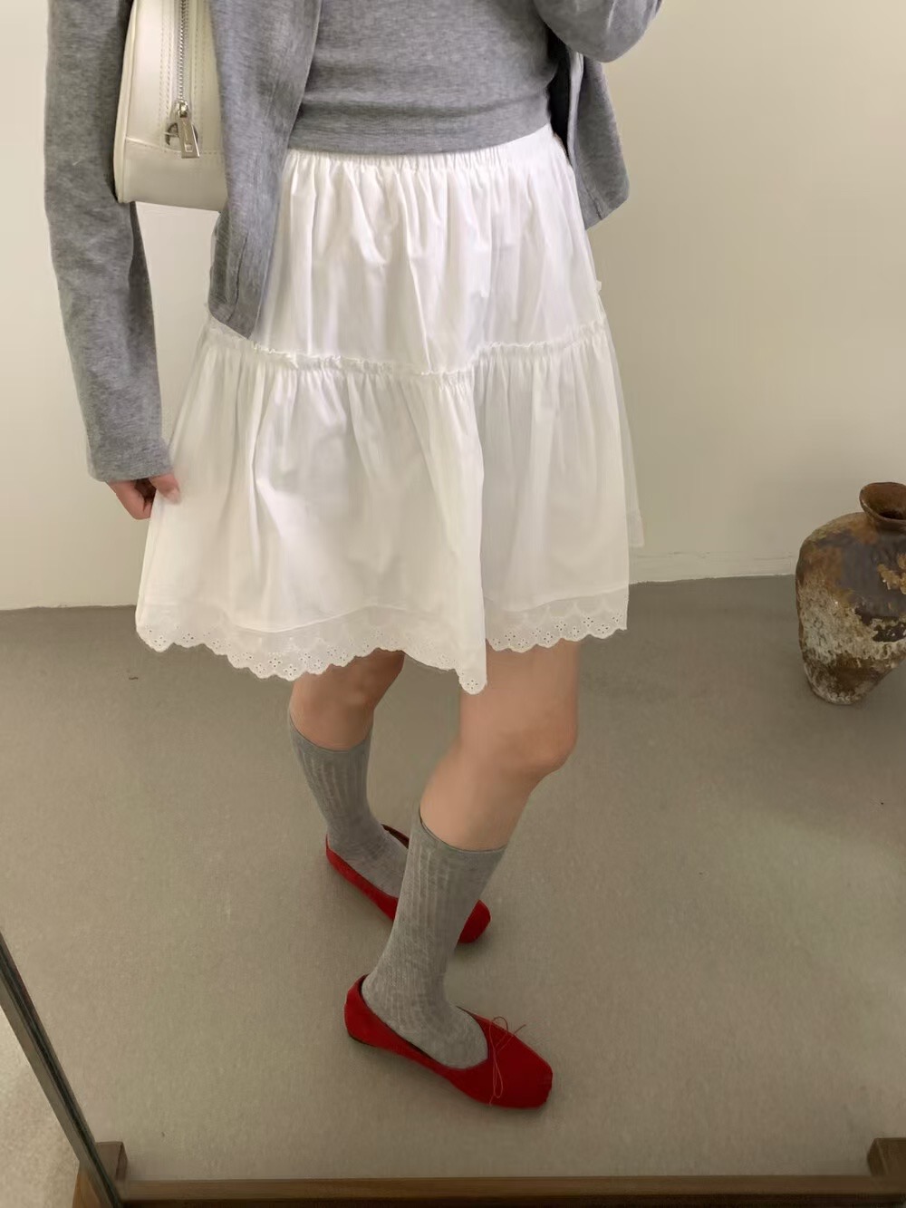 韓系甜美拼接蕾絲花邊蛋糕裙2025春夏新款小個子A字半身裙短裙