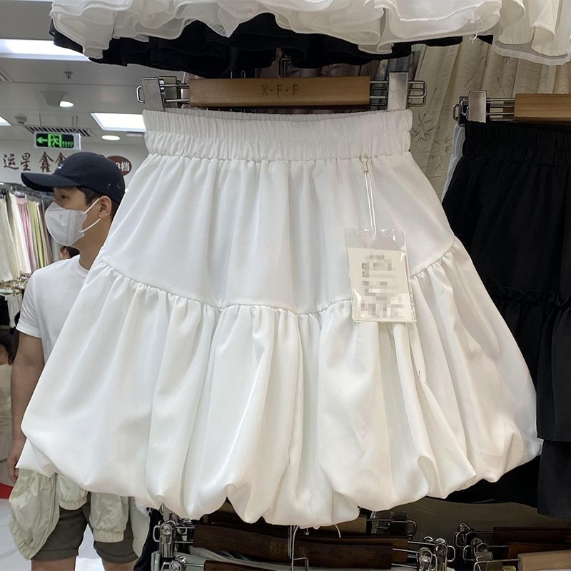 High quality, exclusive to the outside single, sweet pleated and fluffy flower bud skirt, high waist slim design, half-body skirt