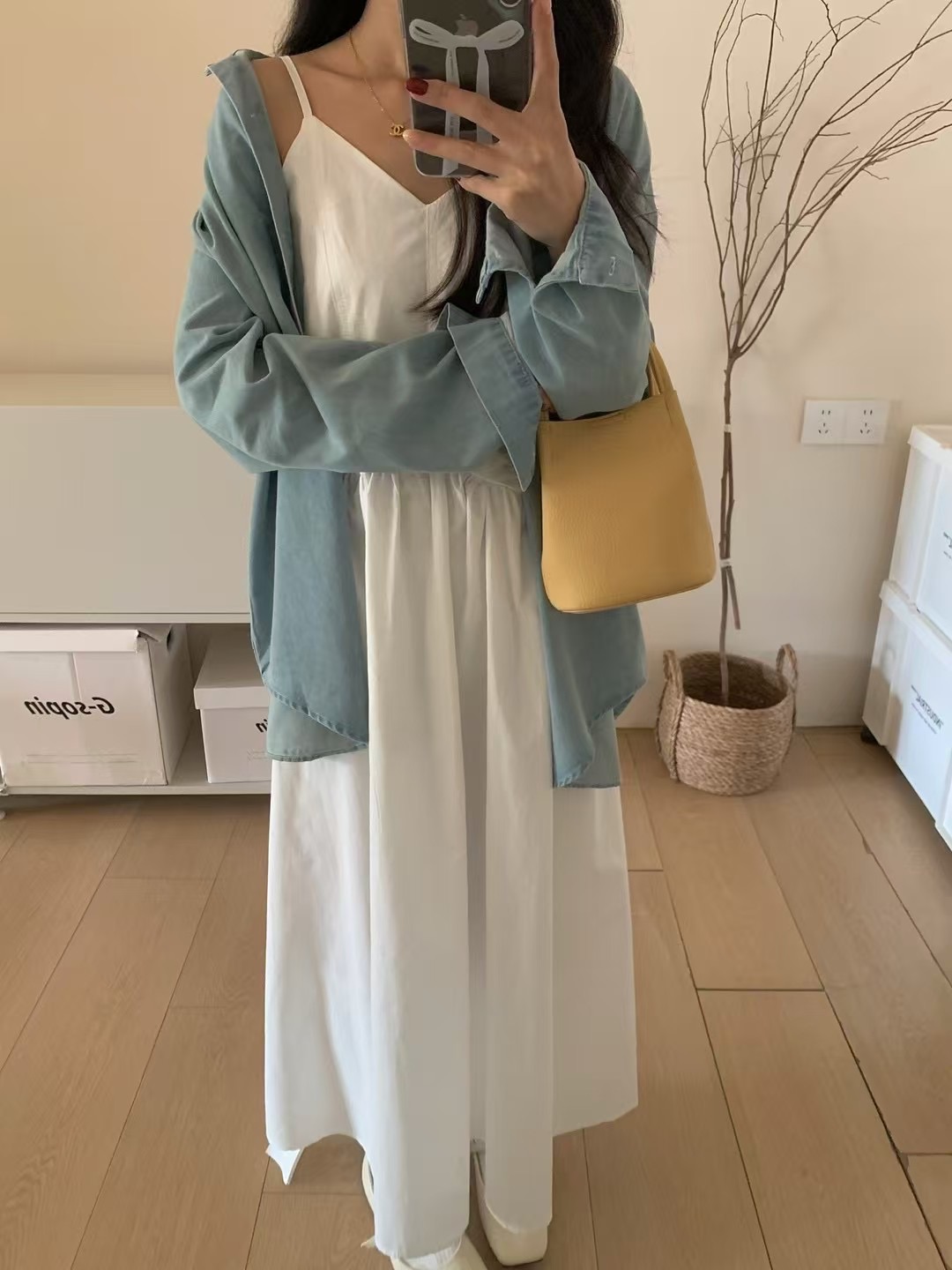 實拍～復古水洗刺繡牛仔襯衫2025新款寬鬆休閒疊穿寬鬆長袖襯衣