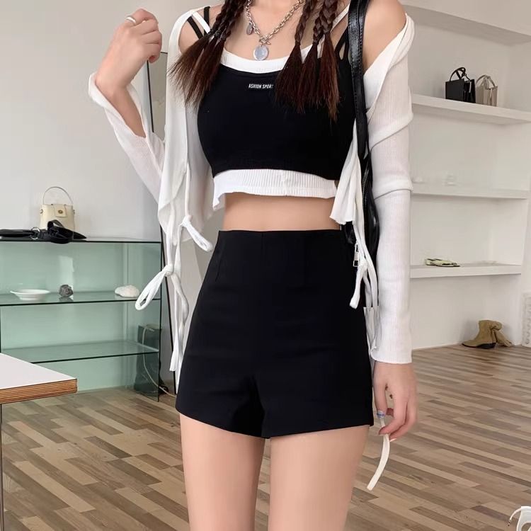 下衣失蹤黑色短褲女春秋新款可外穿彈力熱褲高腰春秋防走光安全褲