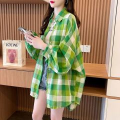 First release sunscreen plaid sunscreen clothes women's shirt large size women's plaid jacket