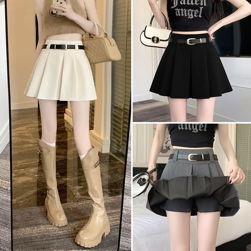 pleated skirt 2025 new style college style anti-exposure high waist slimming Korean style short skirt skirt A-line skirt women