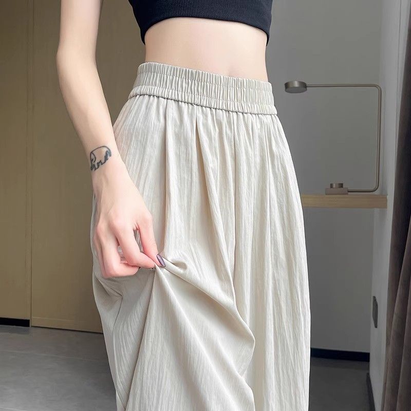 Fat MM Lantern Pants Women's Summer Thin Lazy Short Sport Milk Fufu Radish Pants High Waist Casual Nine-tenths Pants Women 