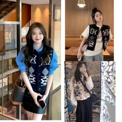 早秋季新款時尚減齡小個子鹽系穿搭針織馬甲