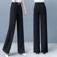 垂感微闊腿褲女夏季新款媽媽寬鬆顯瘦休閒直筒高腰遮肉洋氣百搭褲