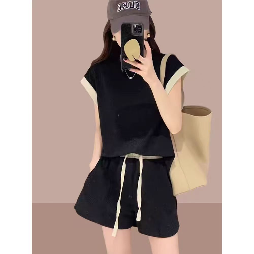 時尚休閒運動服套裝女2025新款夏季時尚短袖短褲兩件套