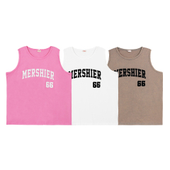 100% cotton original embroidery high street sweet cool style letter embroidery new sleeveless vest