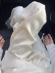 Blue plaid pants for women in spring and autumn new style small loose and lazy high-waisted wide-leg pants