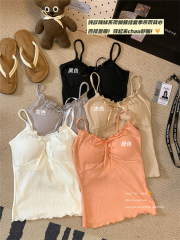 2025 summer new American pure desire black ears sexy pure desire suspender with chest pad beautiful back vest top